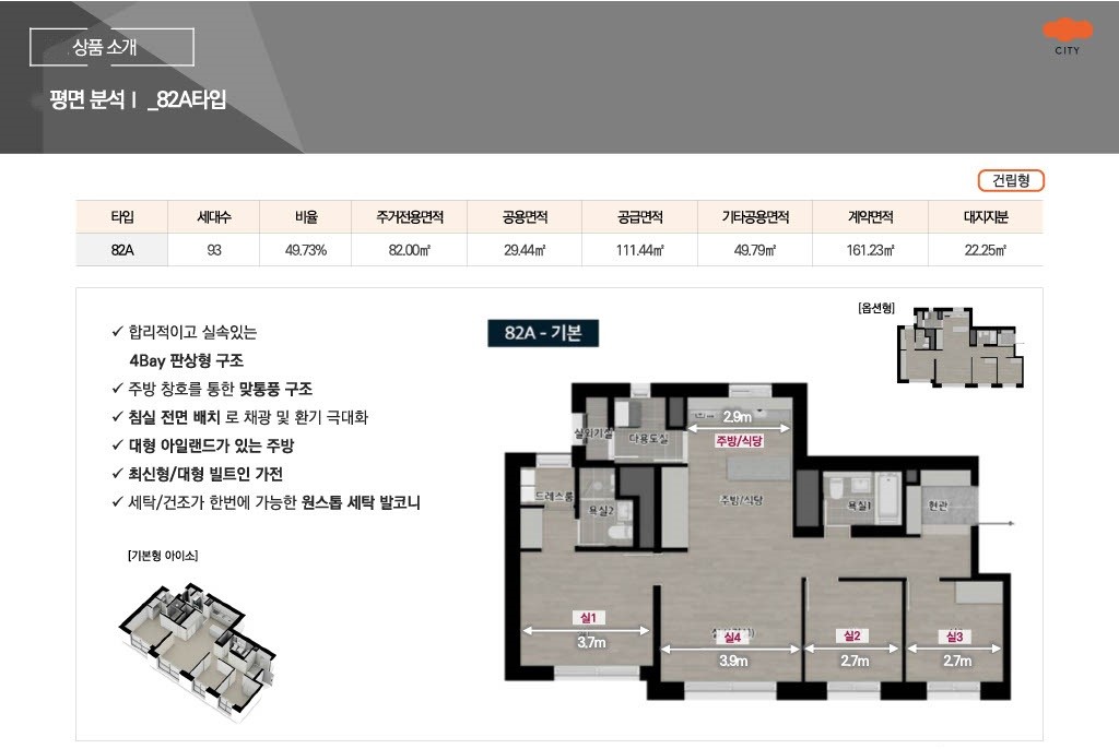 1. 상품 소개 4평면 분석 I 82A타입